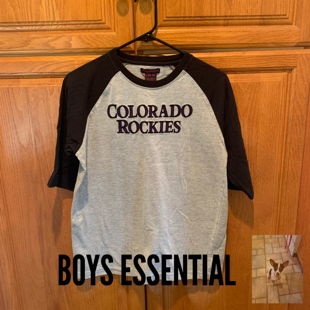 Boys Colorado Rockies baseball tee sz 16/18